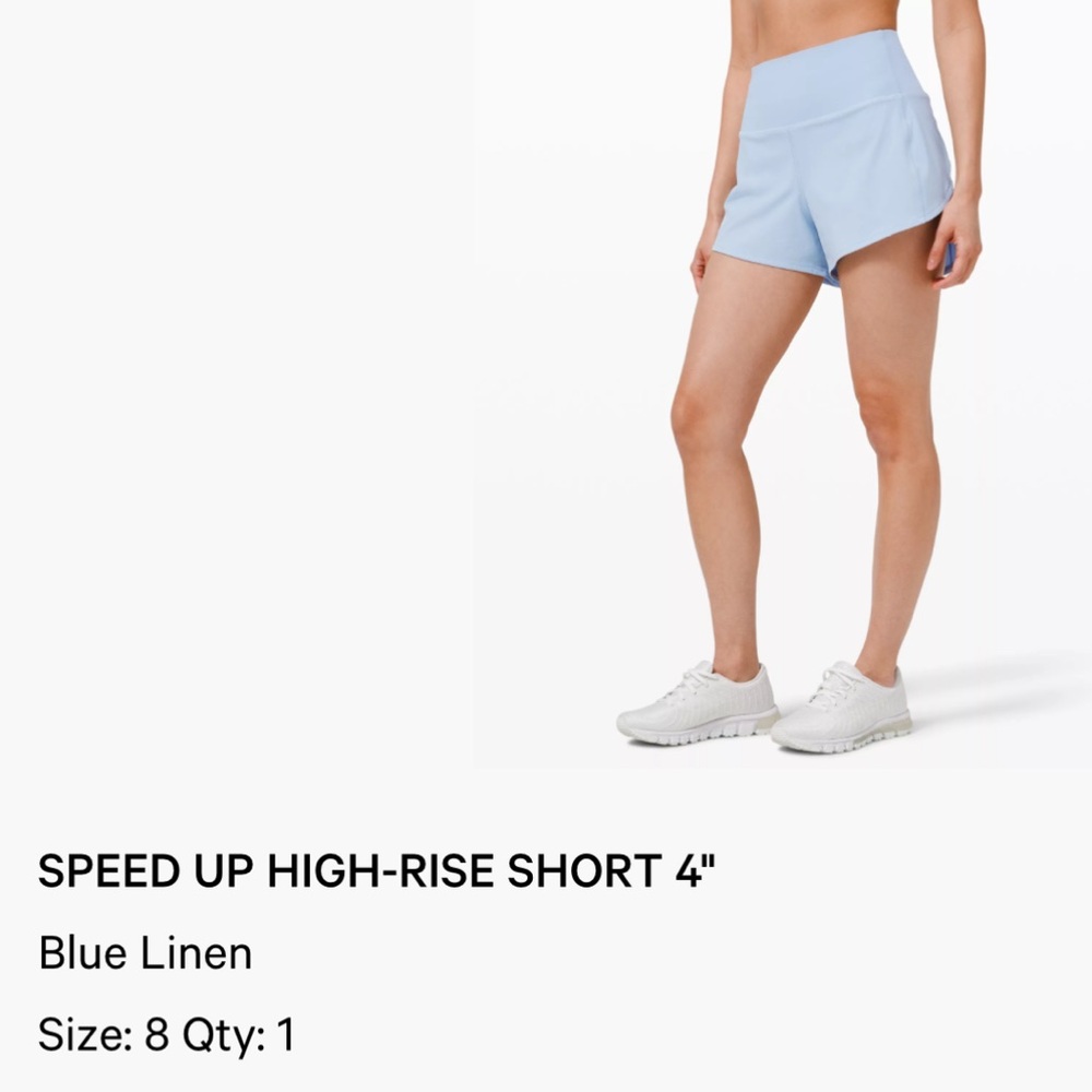 lululemon athletica Women's Speed Up High-Rise Shorts 4” - Blue Linen